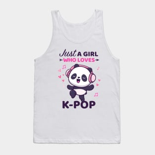 Kpop Shirt Dancing Panda Bear Just a girl who loves Kpop Tank Top